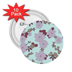 Vintage Floral Lilac Pattern 2 25  Buttons (10 Pack)  by snowwhitegirl