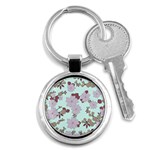 Vintage Floral Lilac Pattern Key Chains (Round)  Front