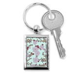 Vintage Floral Lilac Pattern Key Chains (Rectangle)  Front