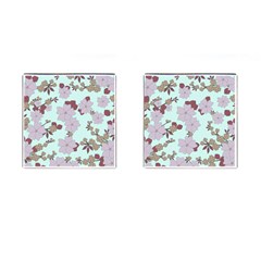 Vintage Floral Lilac Pattern Cufflinks (square) by snowwhitegirl