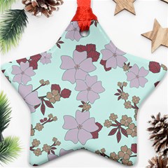 Vintage Floral Lilac Pattern Star Ornament (two Sides) by snowwhitegirl