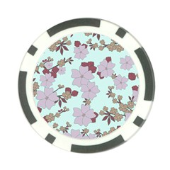 Vintage Floral Lilac Pattern Poker Chip Card Guard by snowwhitegirl