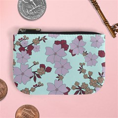 Vintage Floral Lilac Pattern Mini Coin Purse by snowwhitegirl