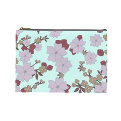 Vintage Floral Lilac Pattern Cosmetic Bag (large) by snowwhitegirl