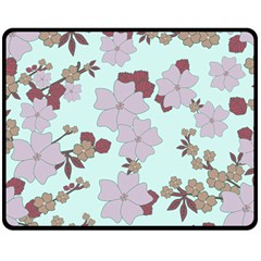 Vintage Floral Lilac Pattern Double Sided Fleece Blanket (medium)  by snowwhitegirl