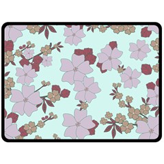 Vintage Floral Lilac Pattern Double Sided Fleece Blanket (large) 