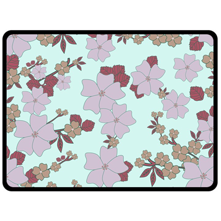 Vintage Floral Lilac Pattern Double Sided Fleece Blanket (Large) 