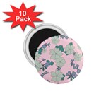 Vintage Floral Lilac Pattern Pink 1.75  Magnets (10 pack)  Front