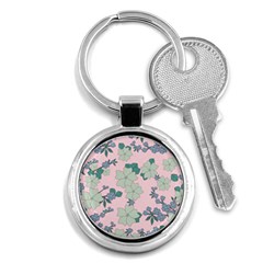 Vintage Floral Lilac Pattern Pink Key Chains (round)  by snowwhitegirl