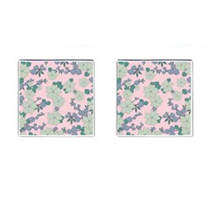 Vintage Floral Lilac Pattern Pink Cufflinks (square) by snowwhitegirl