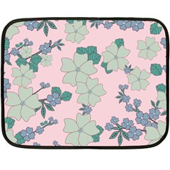 Vintage Floral Lilac Pattern Pink Fleece Blanket (mini) by snowwhitegirl