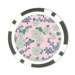 Vintage Floral Lilac Pattern Pink Poker Chip Card Guard (10 Pack) by snowwhitegirl