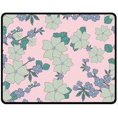 Vintage Floral Lilac Pattern Pink Fleece Blanket (medium)  by snowwhitegirl