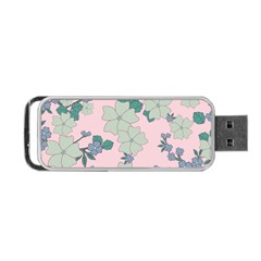 Vintage Floral Lilac Pattern Pink Portable Usb Flash (two Sides) by snowwhitegirl