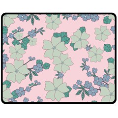 Vintage Floral Lilac Pattern Pink Double Sided Fleece Blanket (medium)  by snowwhitegirl