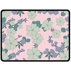 Vintage Floral Lilac Pattern Pink Double Sided Fleece Blanket (large)  by snowwhitegirl