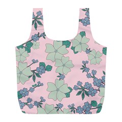 Vintage Floral Lilac Pattern Pink Full Print Recycle Bag (l) by snowwhitegirl