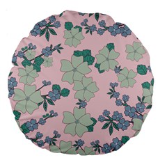 Vintage Floral Lilac Pattern Pink Large 18  Premium Flano Round Cushions by snowwhitegirl