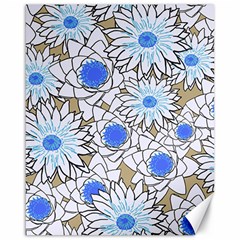 Vintage White Blue Flowers Canvas 16  X 20  by snowwhitegirl