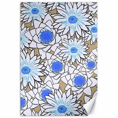 Vintage White Blue Flowers Canvas 20  X 30  by snowwhitegirl