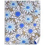 Vintage White Blue Flowers Canvas 11  x 14  10.95 x13.48  Canvas - 1