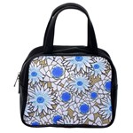 Vintage White Blue Flowers Classic Handbag (One Side) Front