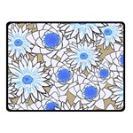 Vintage White Blue Flowers Fleece Blanket (Small) 50 x40  Blanket Front