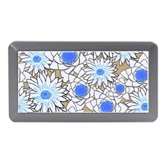 Vintage White Blue Flowers Memory Card Reader (mini) by snowwhitegirl