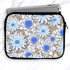 Vintage White Blue Flowers Apple Ipad 2/3/4 Zipper Cases by snowwhitegirl