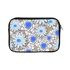 Vintage White Blue Flowers Apple Ipad Mini Zipper Cases by snowwhitegirl