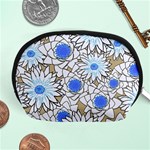 Vintage White Blue Flowers Accessory Pouch (Medium) Front