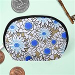 Vintage White Blue Flowers Accessory Pouch (Medium) Back