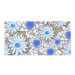 Vintage White Blue Flowers Satin Wrap by snowwhitegirl