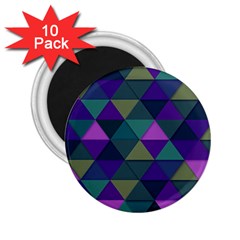 Blue Geometric 2 25  Magnets (10 Pack)  by snowwhitegirl