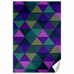 Blue Geometric Canvas 24  X 36  by snowwhitegirl