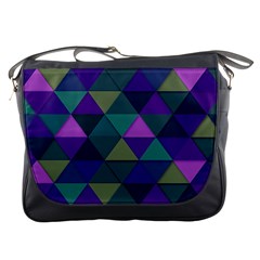 Blue Geometric Messenger Bag by snowwhitegirl