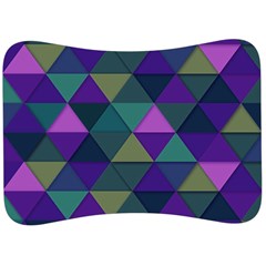 Blue Geometric Velour Seat Head Rest Cushion by snowwhitegirl