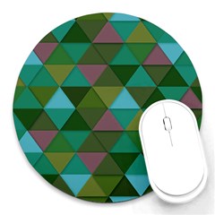 Green Geometric Round Mousepads by snowwhitegirl