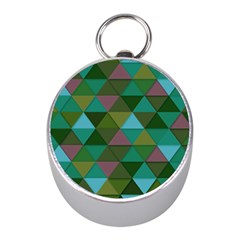 Green Geometric Mini Silver Compasses