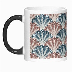 Vintage Scallop Blue Red Pattern Morph Mugs by snowwhitegirl