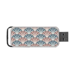 Vintage Scallop Blue Red Pattern Portable Usb Flash (one Side)