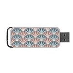 Vintage Scallop Blue Red Pattern Portable USB Flash (One Side) Front