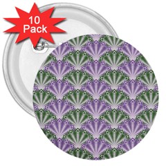 Vintage Scallop Violet Green Pattern 3  Buttons (10 Pack)  by snowwhitegirl