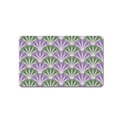 Vintage Scallop Violet Green Pattern Magnet (name Card) by snowwhitegirl