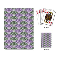 Vintage Scallop Violet Green Pattern Playing Cards Single Design by snowwhitegirl