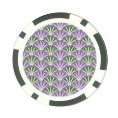 Vintage Scallop Violet Green Pattern Poker Chip Card Guard (10 Pack) by snowwhitegirl