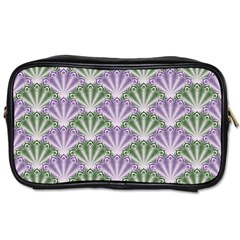 Vintage Scallop Violet Green Pattern Toiletries Bag (two Sides)