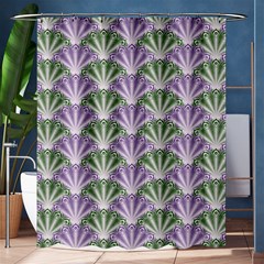 Vintage Scallop Violet Green Pattern Shower Curtain 60  X 72  (medium)  by snowwhitegirl