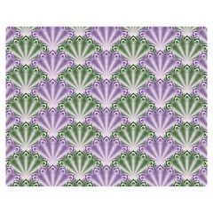 Vintage Scallop Violet Green Pattern Double Sided Flano Blanket (medium)  by snowwhitegirl