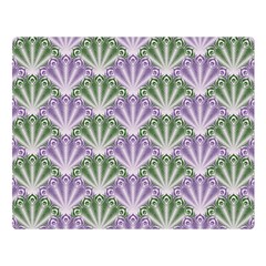 Vintage Scallop Violet Green Pattern Double Sided Flano Blanket (large)  by snowwhitegirl